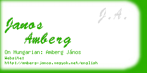 janos amberg business card